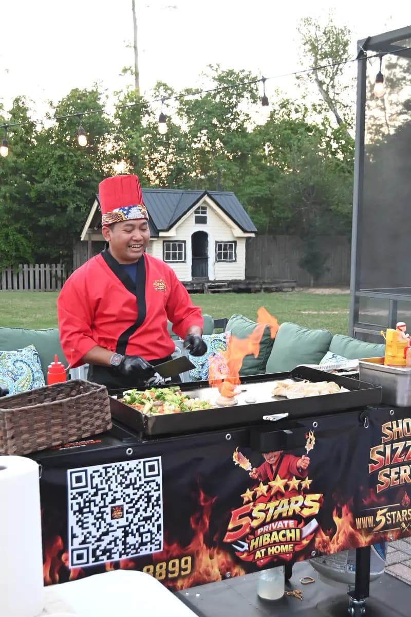 Hibachi chef at hibachi grill
